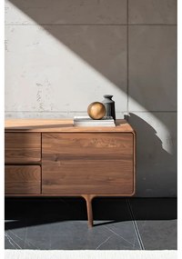 Кафява маса за телевизор от масивен орех 180x65x45 cm Fawn – Gazzda