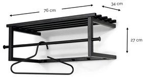Черна метална стенна закачалка с рафт Marco – Spinder Design