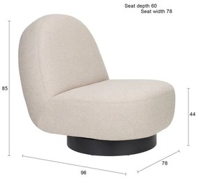 Бежово въртящо се кресло Eden – Zuiver