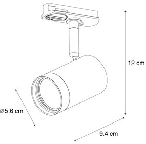 Модерен 1-фазен релсов прожектор тъмно бронз - Jeana