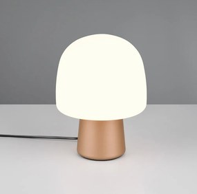 Бяла и бронзова настолна лампа със стъклен абажур (височина 27 cm) Steen – Trio