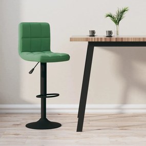 334297 vidaXL Бар табуретка, тъмнозелена, кадифе