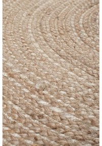Кръгъл килим от юта в естествен цвят 133x133 cm Capri - Flair Rugs