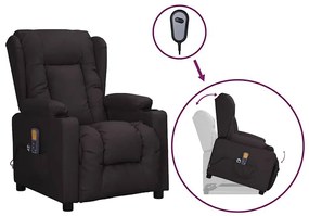 3093450 vidaXL Изправящ масажен стол, черен, изкуствена кожа