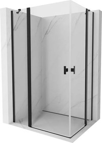 Mexen Mist Duo отваряема душ кабина 120 x 90 см, прозрачна, черна - 8A4-120-090-70-00