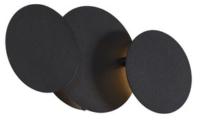 Модерна стенна лампа черна, включваща LED 3-степенно димиране 3-светлини - Sunrise