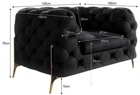 Черно кадифено кресло Chelsea Bis – Ropez