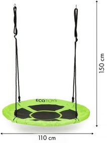 Градинска люлка "Щъркелово гнездо" 110 cm ECOTOYS зелена