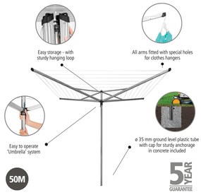 Градинска сушилня за дрехи в сребрист цвят 50 m Essential – Brabantia