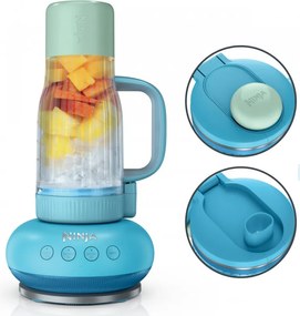 Преносим блендер Ninja BlendBoss DB351EUBL, 1100W, 710 мл, 3 програми, Auto-iQ, CrushBlade, Син