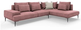 Розов ъглов разтегателен диван , десен ъгъл Liege - Interieurs 86