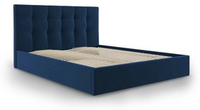 Тъмносиньо кадифено двойно легло , 180 x 200 cm Nerin - Mazzini Beds