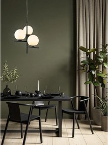 Матово черно висящо осветително тяло със стъклен абажур ø 40 cm Pure – Trio