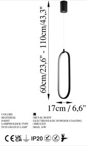 Черно LED висящо осветително тяло Can – Opviq lights