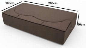 Кафяв компресиран разтегателен диван с размери 200 x 80 cm