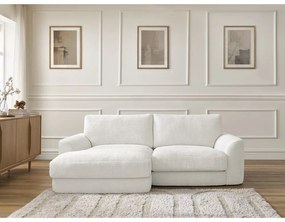 Бял шенилов ъглов диван (ляв ъгъл) Leonore – Bobochic Paris