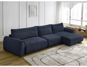 Тъмносин ъглов диван Aden – Bobochic Paris