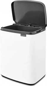 Кош за боклук Brabantia Bo Small 1006633, 12 л, Безшумно и плавно отваряне, Противоплъзгаща основа, Бял