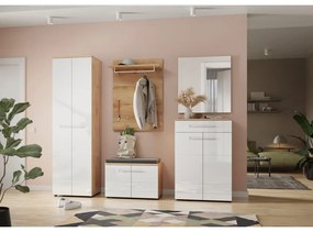 Дъбов шкаф за обувки в бял\естествен цвят Aledo - Germania