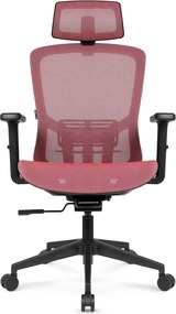 Ергономичен офис стол HC-1045 с мрежеста облегалка - розов