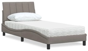 3310493 vidaXL Легло с матрак, таупе, 80x200 см, плат