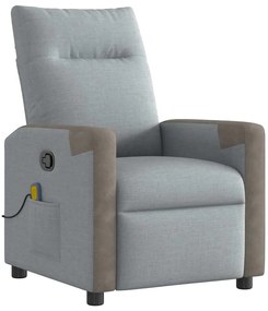 4104844 vidaXL Масажен реклайнер стол, светлосив, текстил