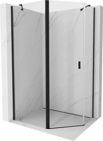 Mexen Mist асиметрична петостенна душ кабина 100 x 90 cm, прозрачна, черна - 8A8-100-090-70-00