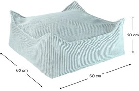 Детски пуф от рипсено кадифе в цвят мента Square – Wigiwama