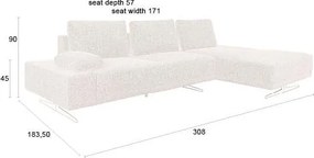 Кремав ъглов диван (десен ъгъл) Shelly – Dutchbone