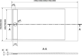 Mexen Amon правоъгълна душ корито SMC 160 x 90 cm, бяла - 4F109016