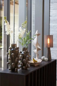 Кафява настолна лампа с текстилен абажур (височина 58 cm) Micky – Light &amp; Living