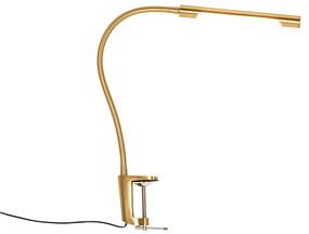 Скръцваща настолна лампа месинг с LED с сензорен димер - Lionard