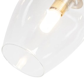 Класическа таванна лампа златиста със стъкло 3-светлина - Elien