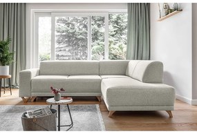 Бежов разтегателен/с място за съхранение ъглов диван (десен ъгъл/L форма) Classy Sophie – Miuform