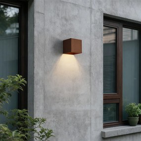 Външна стенна лампа ръждивокафява с LED IP65 соларна - Charlene