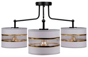 Бяла лампа за таван с текстилен абажур ø 20 cm Andy - Candellux Lighting