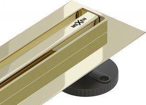 Mexen Flat 360° Slim въртящ се линеен сифон 90 см, златен - 1541090