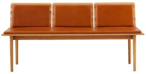 Коняк кафява кожена пейка Elba - Hammel Furniture