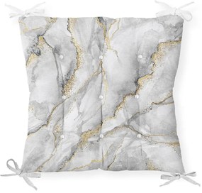 Възглавница за седалка на стол Marble Gray Gold, 40 x 40 cm - Minimalist Cushion Covers