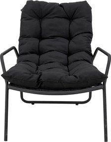 Черен градински шезлонг с табуретка за крака Boel - Bloomingville