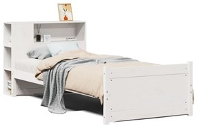 3322452 vidaXL Легло с етажерка за книги, без матрак, 90x200 см, бор масив