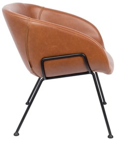 Кафяв фотьойл от изкуствена кожа Feston - Zuiver