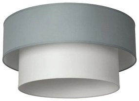 Плафон АЛБА МЕТРО, ø500, бял, абажури Котън Светлосив + Шинц Бял, 1xE27