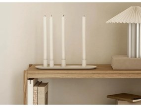 Бяла/в сребрист цвят затъмняваща се настолна лампа с текстилен абажур (височина 36 cm) Taite – Blomus