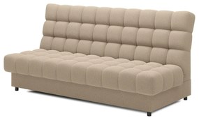 Бежов сгъваем/с място за съхранение диван от прежда с примки от букле 197 cm Clareta – ELTAP