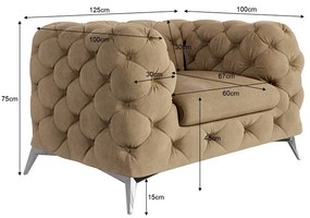 Светлокафяво кадифено кресло Chelsea – Ropez