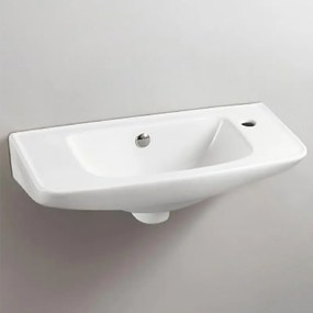 Мивка за баня ICC 5223NEW, Inter Ceramic, стенен монтаж, с отвор за смесител, порцелан, бял гланц, 52x24.5x18см