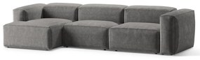 Светлосив ъглов диван от рипсено кадифе (ляв ъгъл) Bergano – Cosmopolitan Design