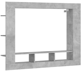 833725 vidaXL ТВ шкаф, бетонно сив, 152x22x113 см, инженерно дърво