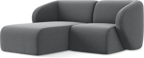 Сив кадифен ъглов диван (ляв ъгъл) Lani – Makamii